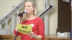 Lindsay Cross of Florida Conservation Voters speaks out against the proposals during a recent meeting in Tallahassee. CREDIT: FLORIDA CONSERVATION VOTERS