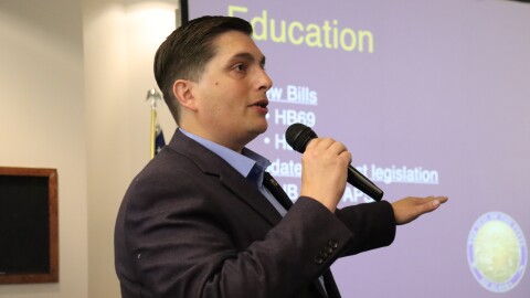 Soldotna Republican Rep. Justin Ruffridge spoke about the recent legislative session at a joint Kenai and Soldotna chambers of commerce luncheon meeting Wednesday.