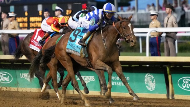 Always a Runner (9) ridden by Jose L. Ortiz wins the 152nd running of the Kentucky Oaks at Churchill Downs, Friday, May 1, 2026.