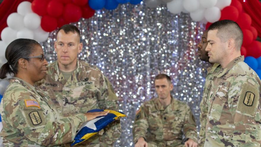 The North Carolina National Guard held a deployment ceremony for the 112th Financial Management Support Detachment of the 113th Sustainment Brigade at the NCNG armory in Siler City.