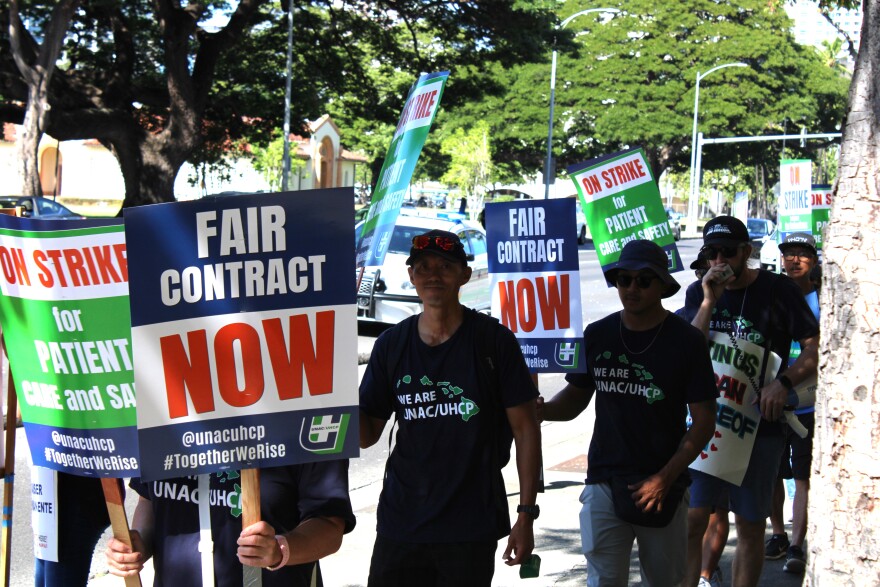 Kaiser Permanente workers strike on Oct. 14, 2025.