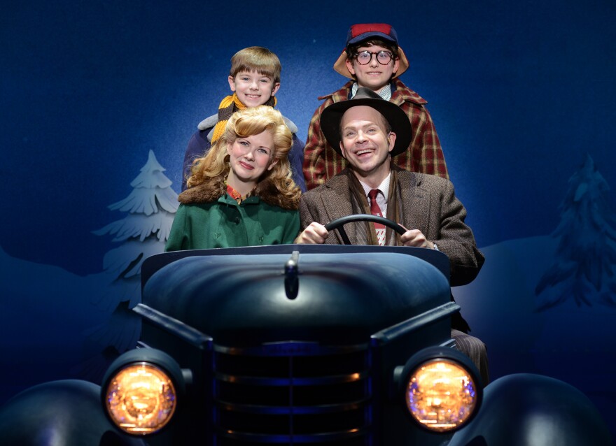 The Parker family is played by Susannah Jones (Mother) Christopher Swan (The Old Man), Cal Alexander (Randy) and Colton Maurer (Ralphie) in the national tour of “A Christmas Story: The Musical.”
