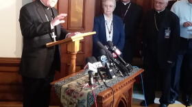 Bishop Richard Malone speaks at a Wednesday afternoon news conference inside the rectory adjacent to St. Joseph's Cathedral. Credit Michael Mroziak, WBFO skip to main content WBFO logo Buffalo's NPR News Station Donate WBFO Morning Edition Home Topics Reporting Projects Schedule Programs Staff Blues Bash Corporate Sponsorship Search