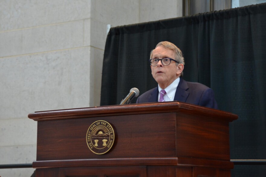 Gov. Mike DeWine speaks with addiction treatment providers in Columbus on Jan. 29, 2019.