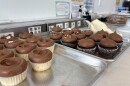 Cupcakes on a counter.