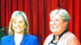 Mary Fallin and Jari Askins at a Tulsa candidate forum.