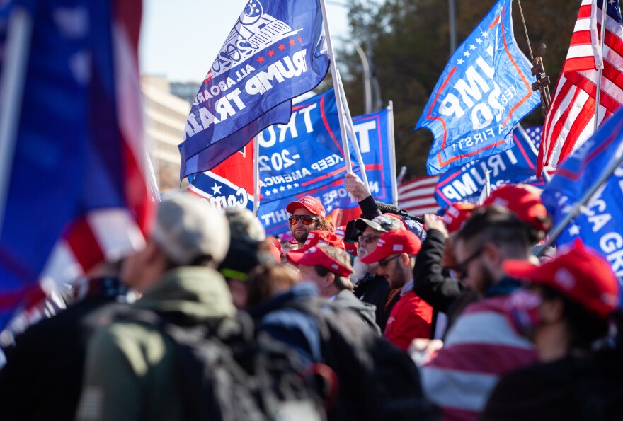 A rally and march to insist that President Trump rightfully won a second term went by <a href="https://dcist.com/story/20/11/11/maga-rally-trump-dc-election-counterprotest/">several names</a>, including the Million MAGA March, the March for Trump and Stop the Steal DC.