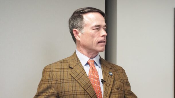 Rep. John Waldron, D-Tulsa, speaks with reporters after hearing a presentation on an audit of Tulsa Public Schools on Feb. 26, 2025, at the state Capitol in Oklahoma City.