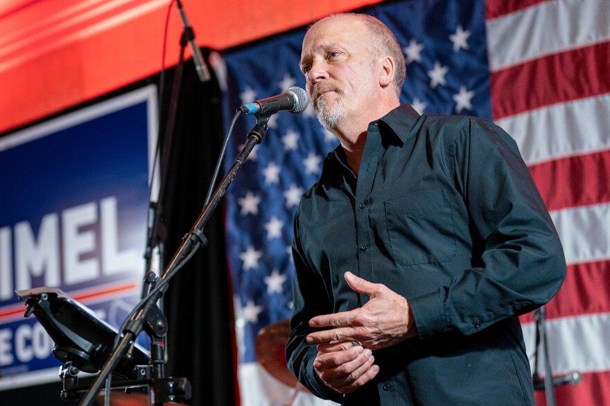 FILE - Wisconsin Supreme Court candidate Brad Schimel makes his concession speech to a crowd at his election night party, April 1, 2025, in Pewaukee, Wis.