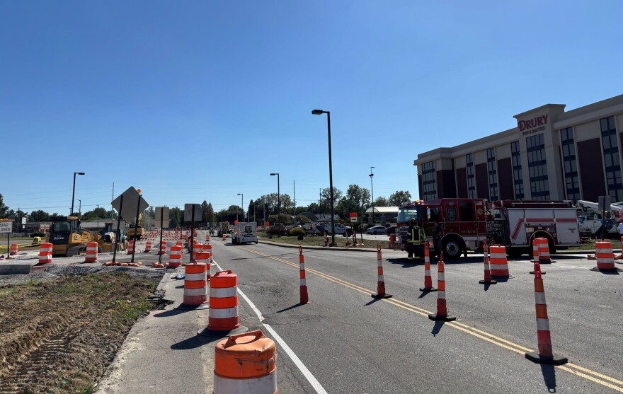 Traffic blocked on the Lloyd Expressway near Cross Pointe Blvd., September 29, 2026