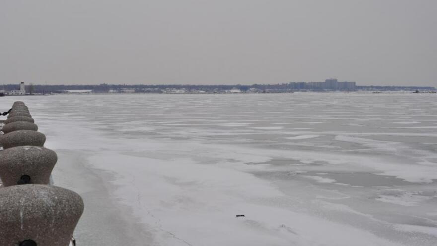 Average ice coverage for Lake Erie is usually around 85 percent, as shown in a file photo from the winter of 2017-18. [Matthew Richmond / ideastream]