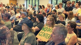 The Garfield Township Planning Commission meeting saw an overflow crowd as people voiced support for a possible temporary ban on data centers. (Photo: Vivian La/IPR News)
