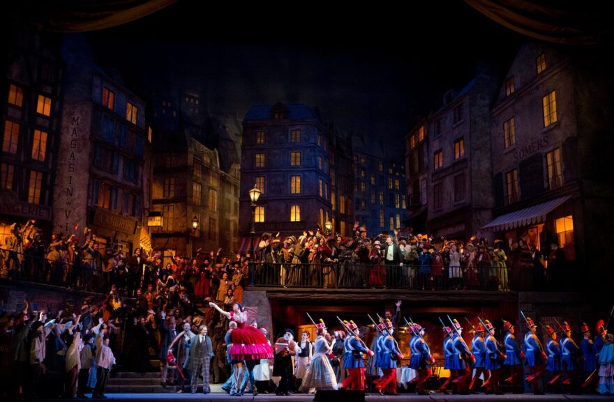 A scene from Act II of "La Bohème." (Cory Weaver/Metropolitan Opera)