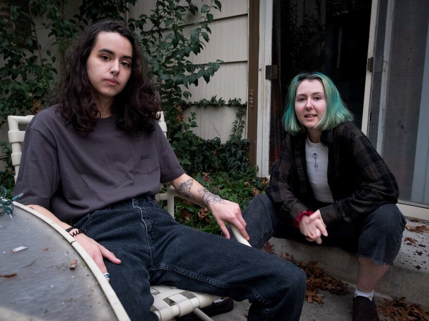 Eli Fox and Jamie Marquis at their home in Sacramento on Dec. 4, 2021.