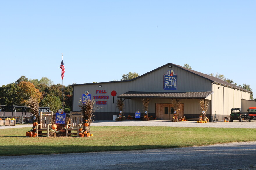 Bear Wallow Farms has been an agritourism site in Kentucky since the 1990s, seen on October 8, 2026. It offers pumpkin picking, flower picking and seasonal treats.