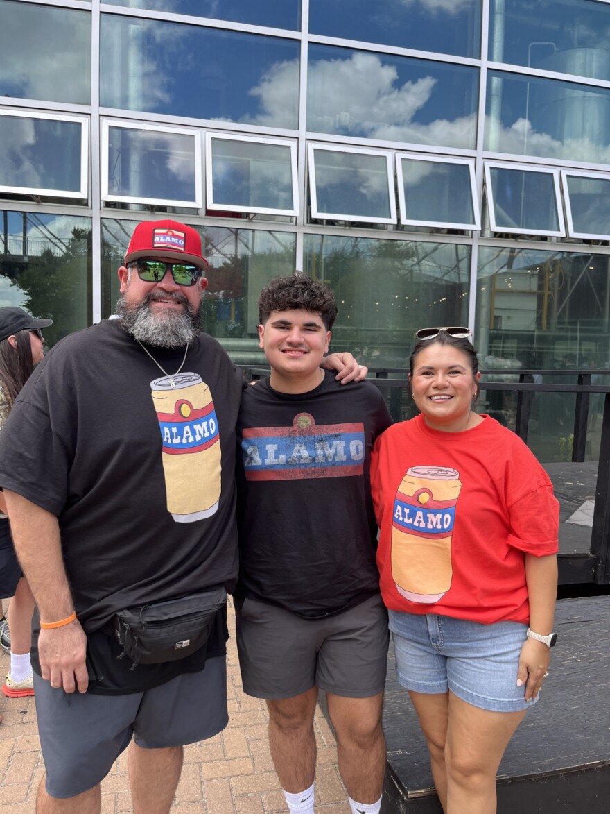 From left to right: Albert, Graysen and Krystalyne Vianes of Victoria, TX at The Alamo Beer Company July 26th, 2025
