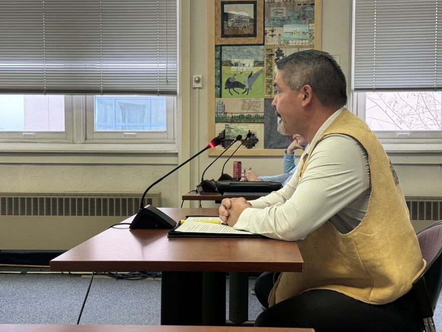 TCC Chief and Chairman provides testimony during citizens' comments at the Fairbanks City Council meeting Monday.