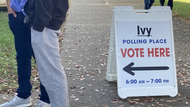 Outside the Ivy precinct in Albemarle County