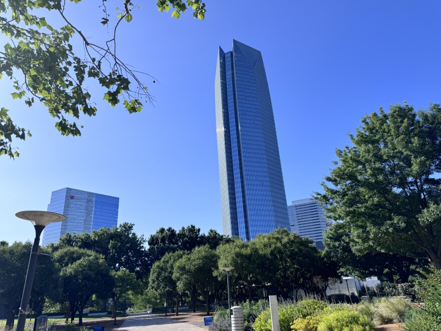 The Devon Energy Center in Oklahoma City 844 feet tall.