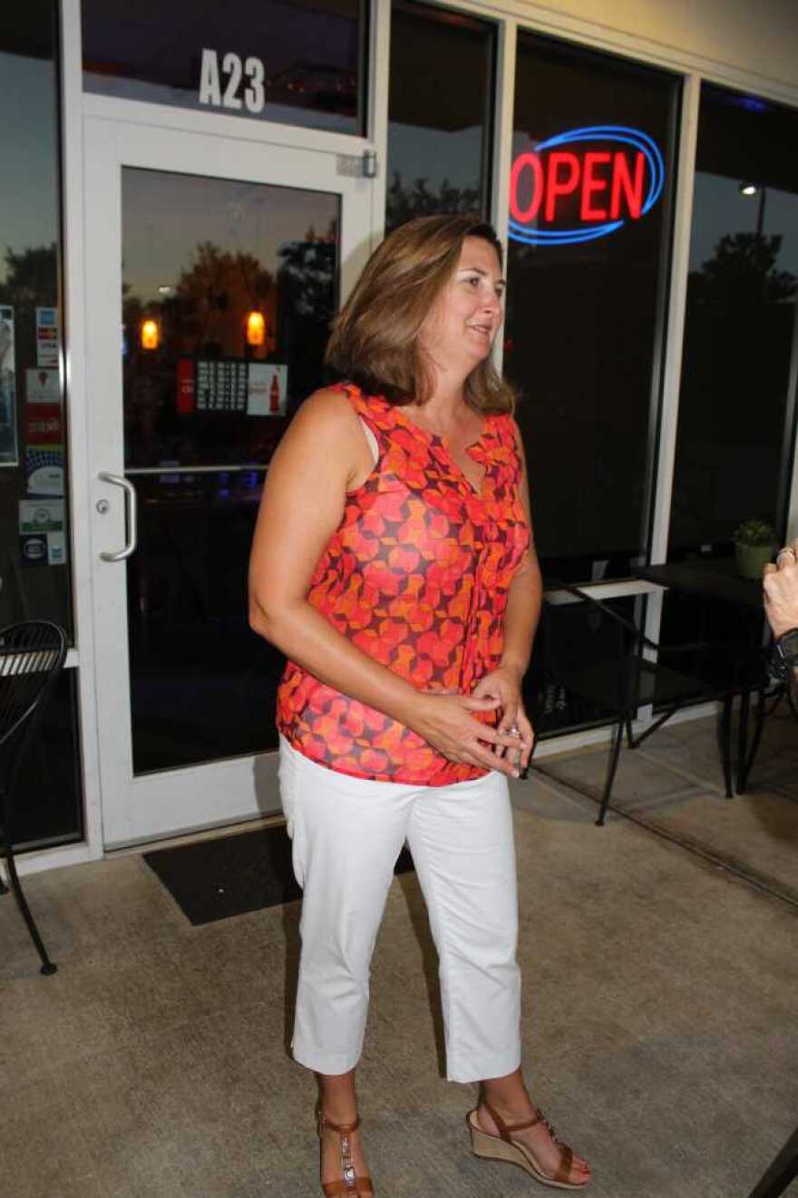 Jennifer Thompson talks to media at Lake Nona Tuesday night