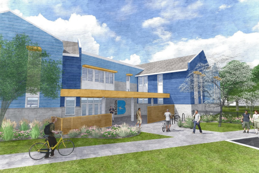 The Beacon Center, at 1201 West Third Street, will provide long term housing for individuals experiencing chronic homelessness.