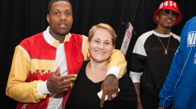 Vanessa Satten, center, with Lil Durk to the left and August Alsina to the right.