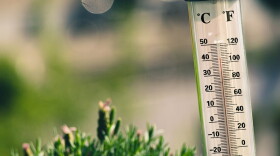 stock photo of a thermometer in summer