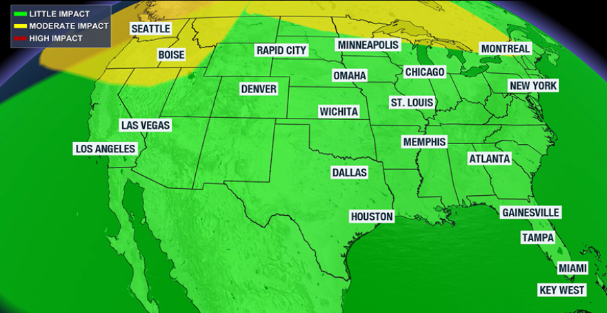 Tuesday travel outlook map shows where delays will be possible.