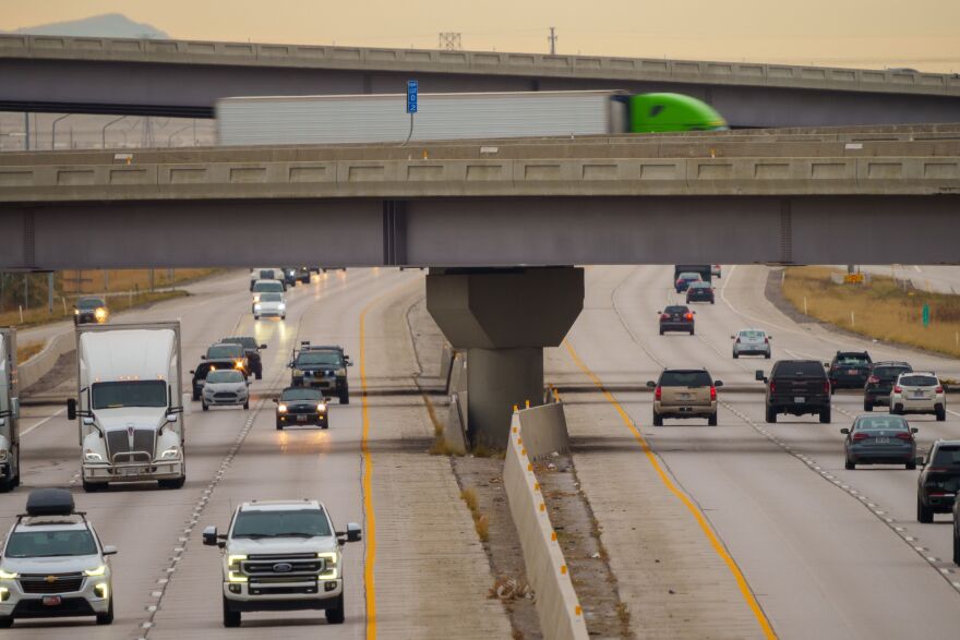 Traffic on Interstate 80, Monday, Nov. 6, 2023.