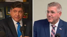 JB Pritzker and Darren Bailey, pictured in file photos, met on the debate stage Tuesday, Oct. 14.