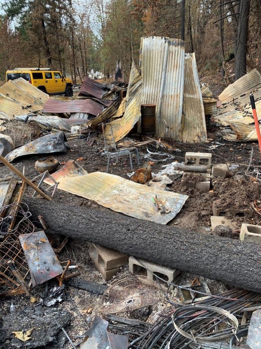 A photo of the burned remains of Bill Edge's home in Gates after the Santiam Canyon Fire in September 2020.