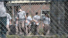 Inmates at Neuse Correctional Institution, in Goldsboro, move between buildings during pandemic. 