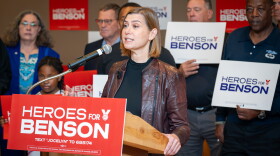 Senator Elissa Slotkin endorsed Jocelyn Benson for Michigan governor at an event in Warren.