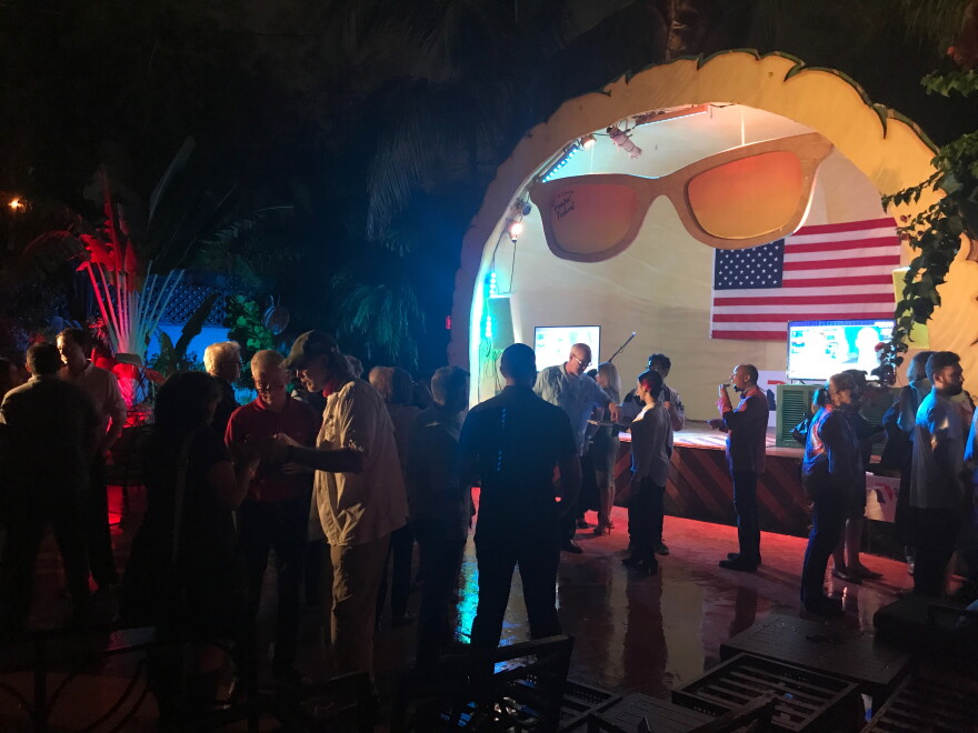 About 100 people attended Donna Shalala's watch party Tuesday night at the Ball and Chain in Little Havana.
