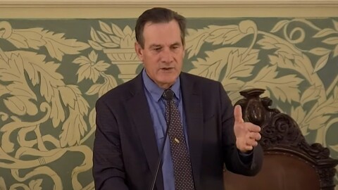 Lt. Gov. Larry Rhoden addresses the state Senate on Jan. 24, 2025.