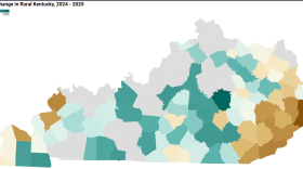 https://datawrapper.dwcdn.net/xs1lc/1/ Population Change in Rural Kentucky, 2024 - 2025