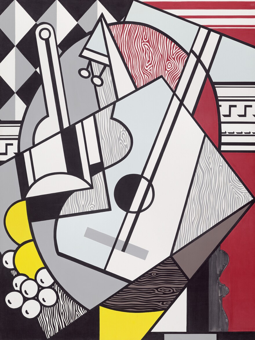 Pablo Picasso was Lichtenstein's hero, says National Gallery curator Harry Cooper. Lichtenstein painted his Picasso-inspired <em>Cubist Still Life</em> in 1974.