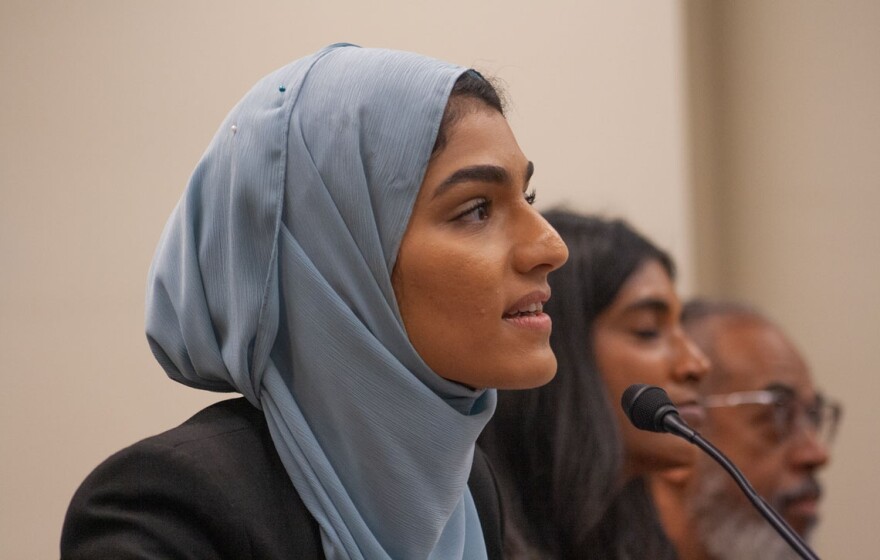 Rep. Nabeela Syed, sponsor of a prescription drug board bill, speaks at a committee meeting Tuesday, March 25. Although the bill faced many concerns from lawmakers, it passed out of committee pending an amendment. 