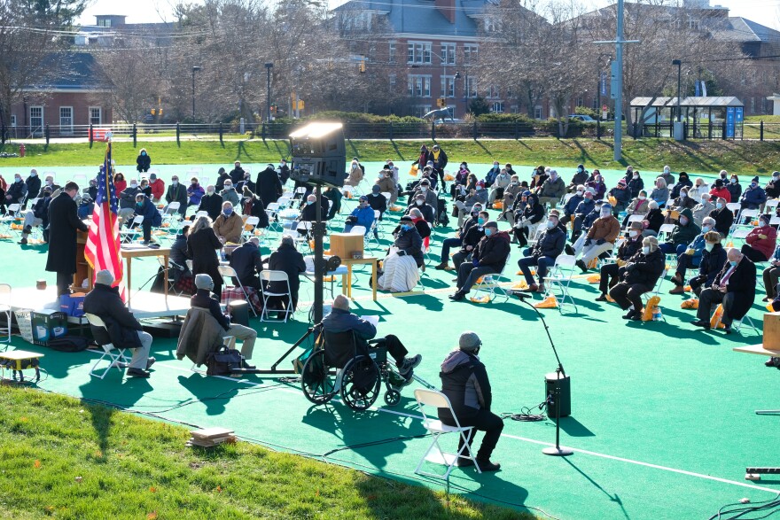 wide shot of athletic field