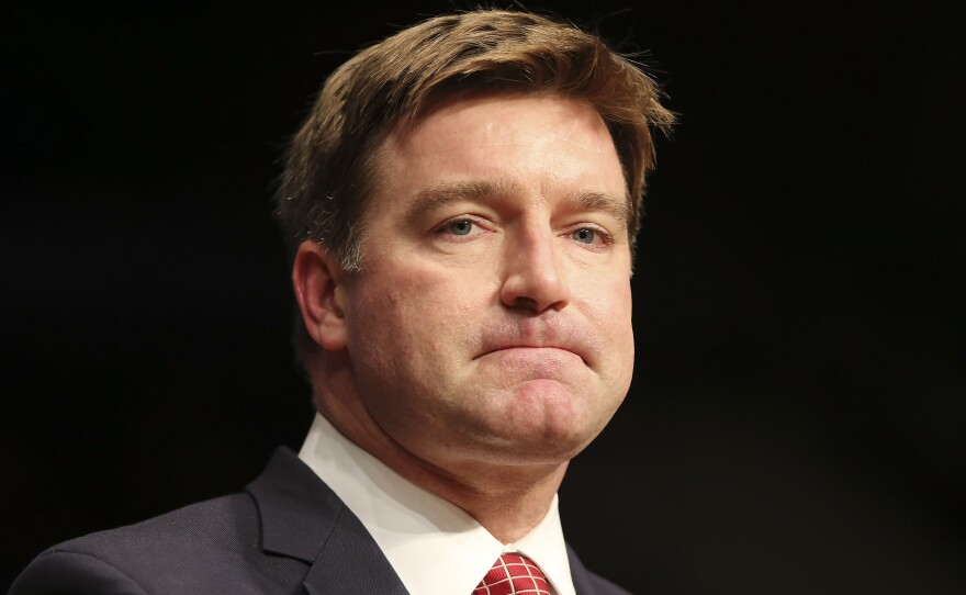 Democratic gubernatorial candidate Jack Conway thanks his supporters during a concession speech at the Kentucky Democratic Party election night watch party at the Frankfort Convention Center on Tuesday.