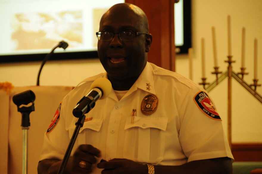 An image of a police officer speaking