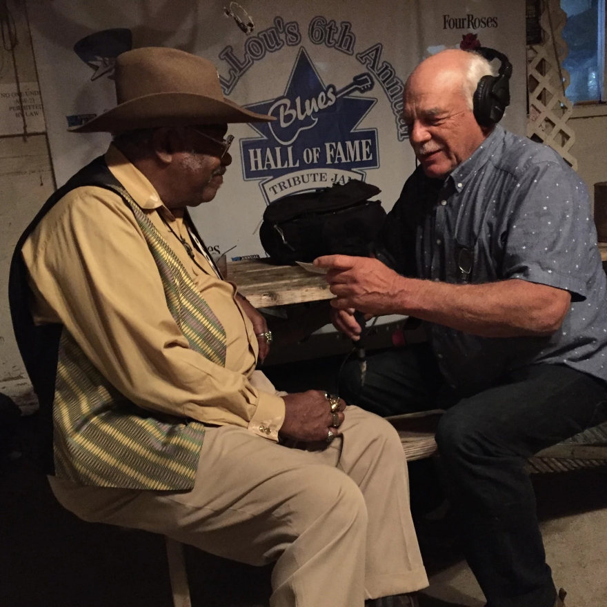 Tom Wilmer speaking with Lloyd "Teddy" Johnson and Teddy's Juke Joint
