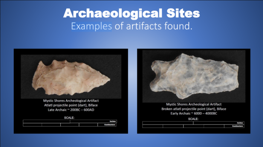 A photo presenting examples of artifacts found in the Devil's Hollow area