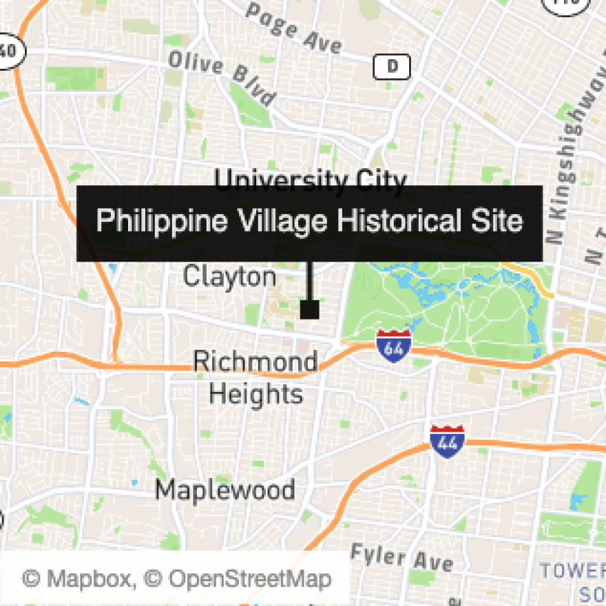 A map of the Philippine Village Historical Site in Clayton.