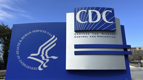 A sign stands at an entrance to the main campus of the Center for Disease Control and Prevention (CDC) in Atlanta, Georgia, Friday, Feb. 14, 2025.