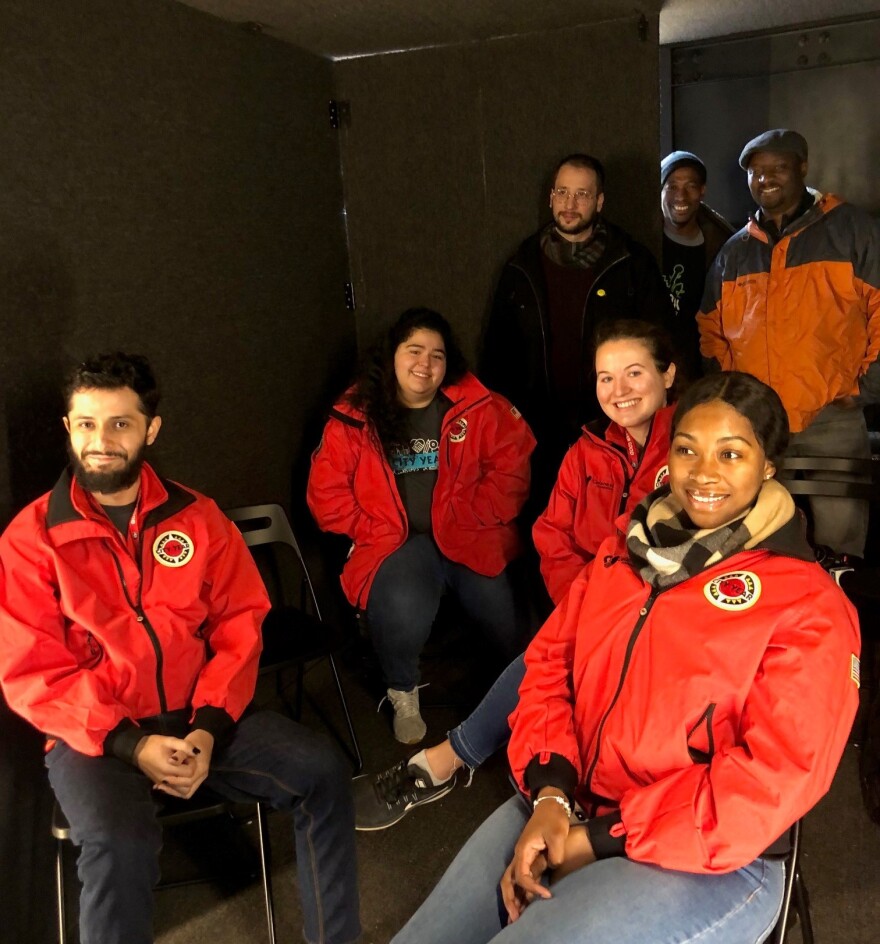 group from City Year Dallas in the portal container