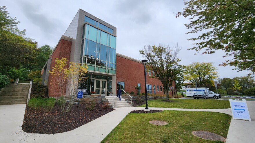 The renovated library and nursing building features new entrances and more natural light.
