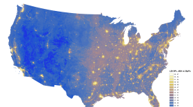 An image of the NPS sound map of the contiguous United States.