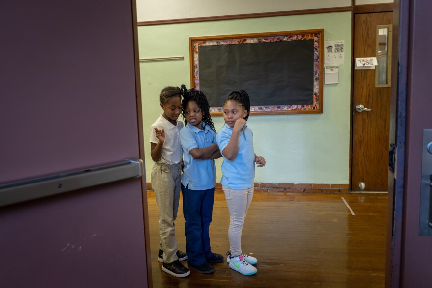 Students, such as these at Ashland Elementary School in St. Louis, will need to maintain a lot more personal space than they did back on Jan. 7, 2020, if schools reopen in August.