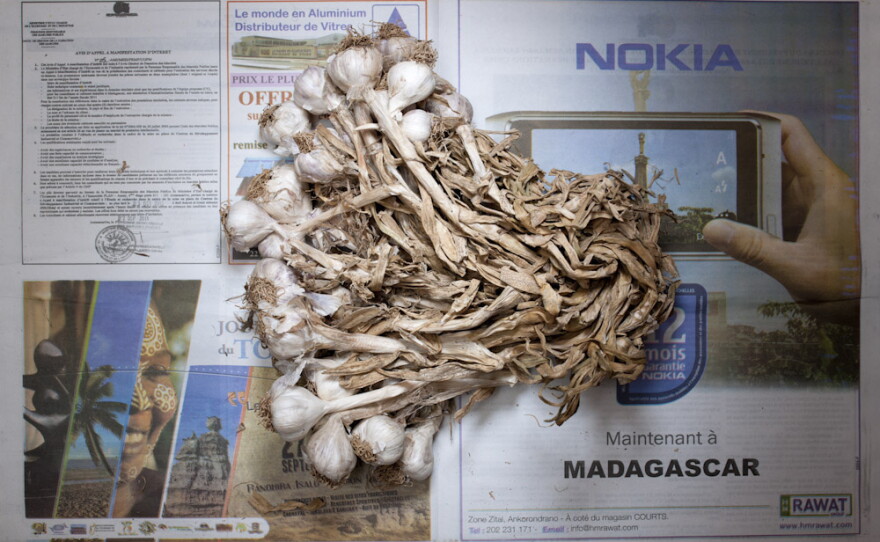 <strong>Madagascar:</strong> 1,284 ariary, or 58 cents U.S., of garlic.